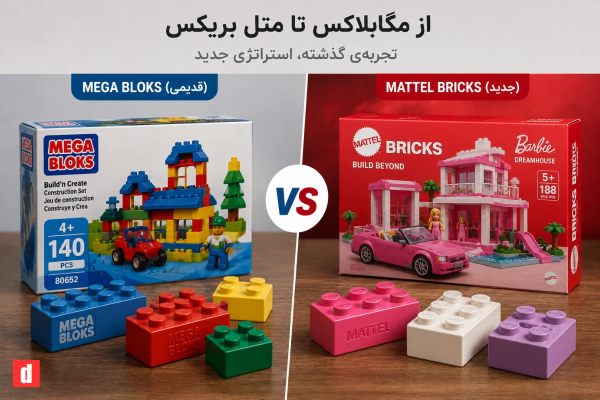 مقایسه‌ی تصویری بسته‌بندی Mega Bloks قدیمی با Mattel Bricks جدید